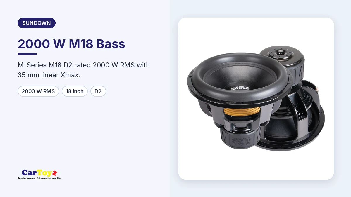 Sundown SWM18D2 graphic: 2000 W M18 Bass