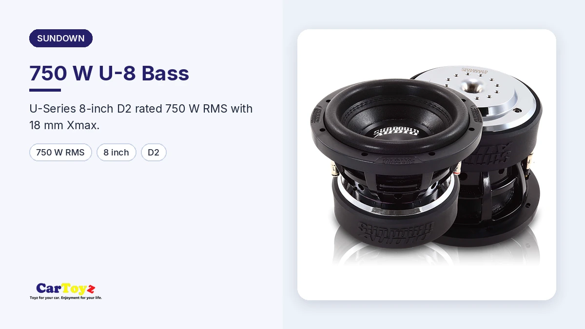 Sundown U8D2 graphic: 750 W U-8 Bass